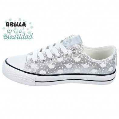 Conguitos Zapatilla Textil 128321Niña . En metalizado, con estampado que brillan en la oscuridad. Forro interior textil