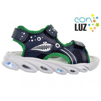 126002 Conguitos Sandalia Bio Luces en sintético. Forro en textil. plantilla acolchada. velcro empeine y en talón. Suela de goma 2