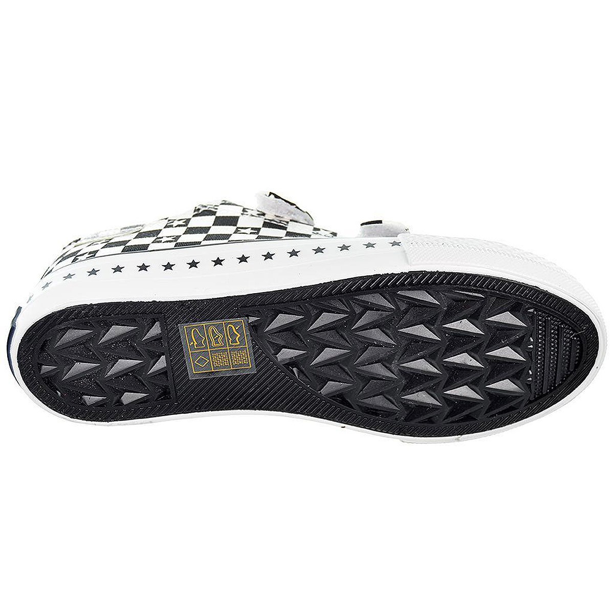 128323 Conguitos Zapatilla de lona con estampado de cuadros y forro textil. Velcro. Piso y puntera de goma antideslizante.