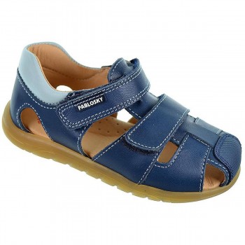 025821 Pablosky Sandalia en piel, velcro y plantilla acolchada absorbente y anti bacterias. Piso de goma antideslizante 2