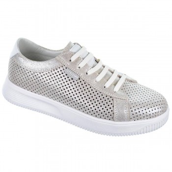 17086 Amarpies Zapato Casual de Mujer en piel perforada. Plantilla acolchada confort extraíble. Cordones.  suela de caucho. 2