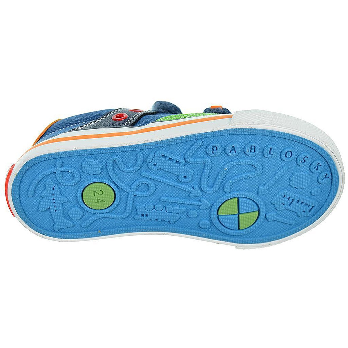 971511 Pablosky Zapatilla Lona. forro en tejido, plantilla de piel extraíble. Doble velcro. Piso de goma antideslizante