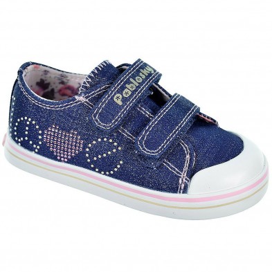 972221 Pablosky Zapatilla Lona. forro textil y plantilla extraíble, Doble velcro. Puntera de goma reforzada. Antideslizante 972221 Pablosky Zapatilla Lona. forro textil y plantilla extraíble, Doble velcro. Puntera de goma reforzada. Antideslizante