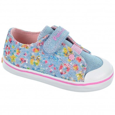 972311 Pablosky Zapatilla lona, forro textil y plantilla extraíble, cordones elásticos y velcro. Goma antideslizante, flexible 972311 Pablosky Zapatilla lona, forro textil y plantilla extraíble, cordones elásticos y velcro. Goma antideslizante, flexible