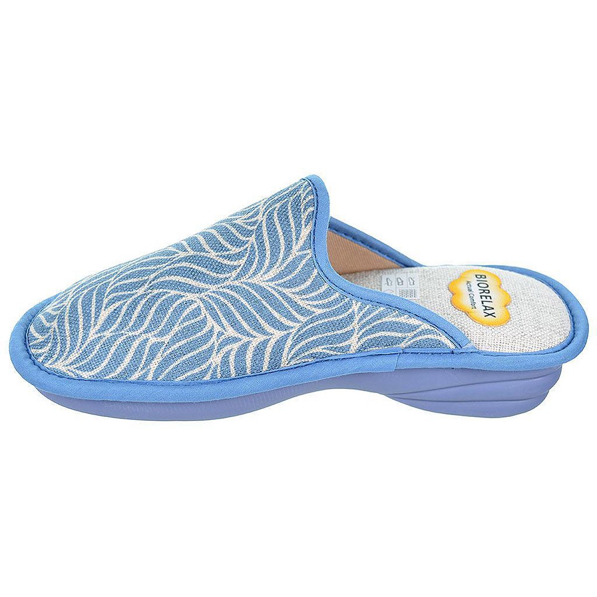 1811 Biorelax Zapatilla Casa destalonada en textil con esponja técnica y tejidos transpirables. Piso de cuña antideslizante