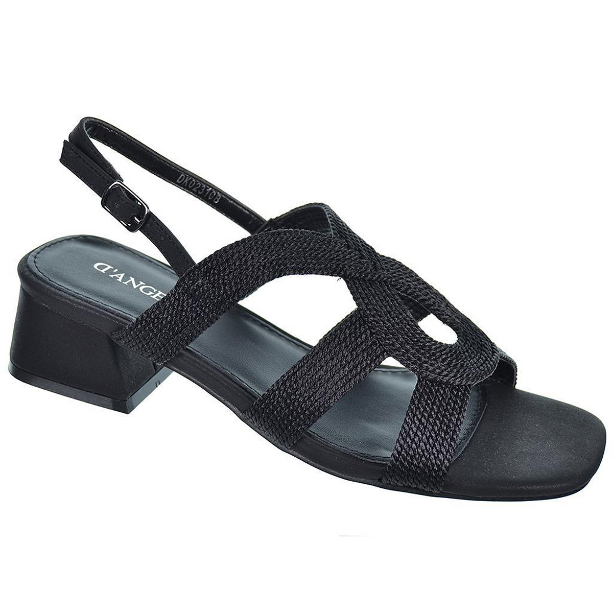 23108  D´Angela Sandalia textil. Cierre con hebilla regulable. Tacón ancho con altura de 5cm.aprox. Para eventos y ceremonias. 23108  D´Angela Sandalia textil. Cierre con hebilla regulable. Tacón ancho con altura de 5cm.aprox. Para eventos y ceremonias.