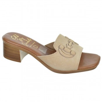 Oh! My Sandals Zueco en piel serraje Plantilla piel acolchada, muy confortable. Suela antideslizante, con tacón de 4,5cm 2