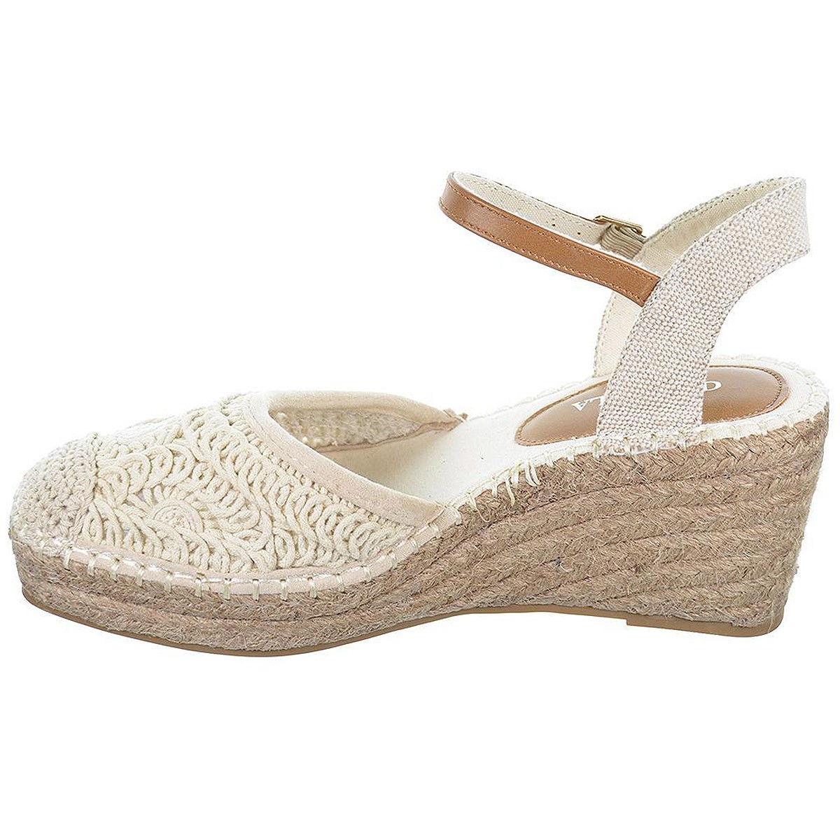 23085 D´Angela Alpargata textil trenzada, cierre en pulsera. Plantilla acolchada. Piso en yute con cuña de 7cm. Antideslizante. 23085 D´Angela Alpargata textil trenzada, cierre en pulsera. Plantilla acolchada. Piso en yute con cuña de 7cm. Antideslizante.