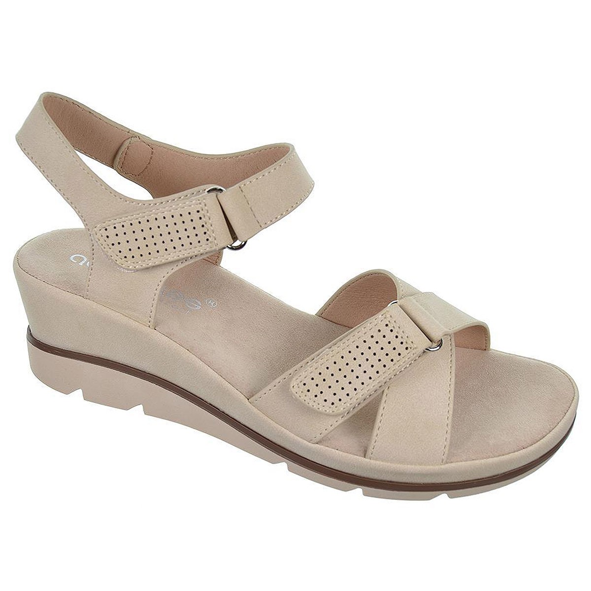 23533 Amarpies Sandalia sintético. Velcro en empeine y pulsera lateral. Planta confort. Plataforma de 5´5cm. con suela de caucho