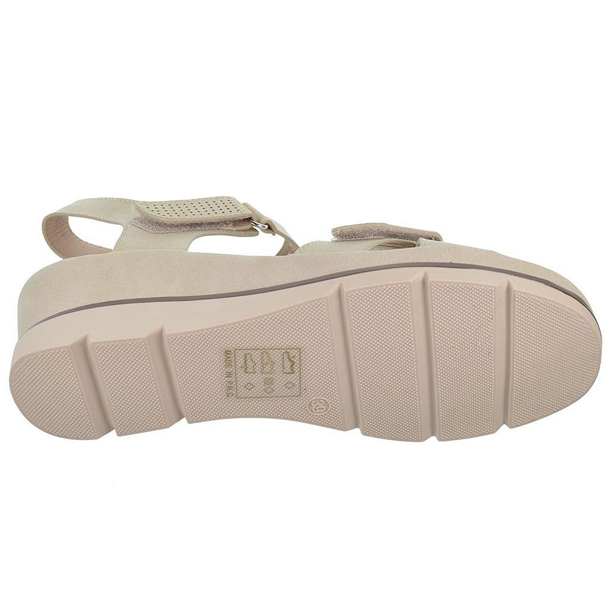 23533 Amarpies Sandalia sintético. Velcro en empeine y pulsera lateral. Planta confort. Plataforma de 5´5cm. con suela de caucho