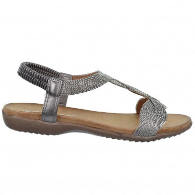 23572 Amarpies Sandalia textil y sintético y talón elástico, plantilla confort y suela de goma muy ligera y flexible.