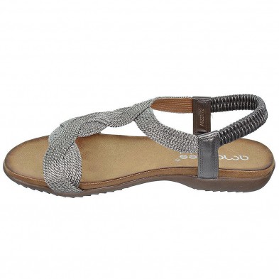 23572 Amarpies Sandalia textil y sintético y talón elástico, plantilla confort y suela de goma muy ligera y flexible.