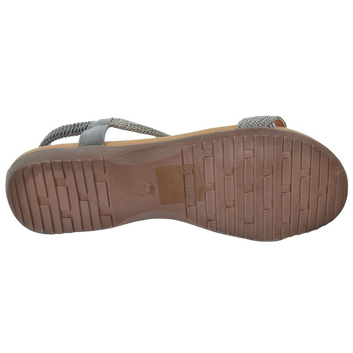 23572 Amarpies Sandalia textil y sintético y talón elástico, plantilla confort y suela de goma muy ligera y flexible.