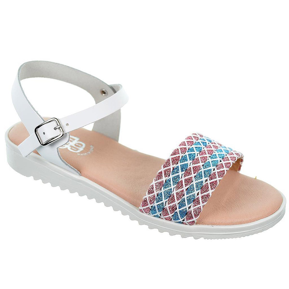 Crecendo Sandalia en piel. Con pala fantasía en colores, cierre en pulsera con hebilla. Plantilla de piel. Suela antideslizante. Crecendo Sandalia en piel. Con pala fantasía en colores, cierre en pulsera con hebilla. Plantilla de piel. Suela antideslizante.