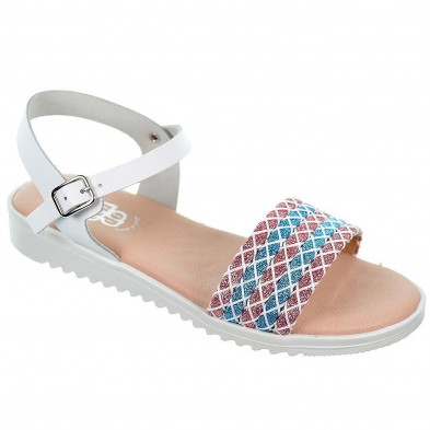 Crecendo Sandalia en piel. Con pala fantasía en colores, cierre en pulsera con hebilla. Plantilla de piel. Suela antideslizante. Crecendo Sandalia en piel. Con pala fantasía en colores, cierre en pulsera con hebilla. Plantilla de piel. Suela antideslizante.
