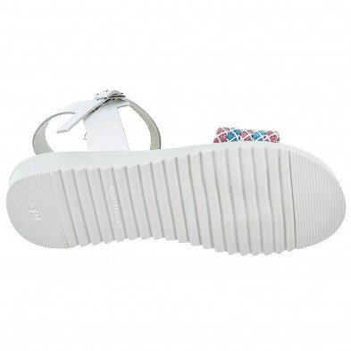 Crecendo Sandalia en piel. Con pala fantasía en colores, cierre en pulsera con hebilla. Plantilla de piel. Suela antideslizante. Crecendo Sandalia en piel. Con pala fantasía en colores, cierre en pulsera con hebilla. Plantilla de piel. Suela antideslizante.