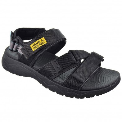 Flacourt Gioseppo Sandalia textil Velcro en pala, empeine y talón. Antideslizante. Estilo trekking para playa, piscina o pasear