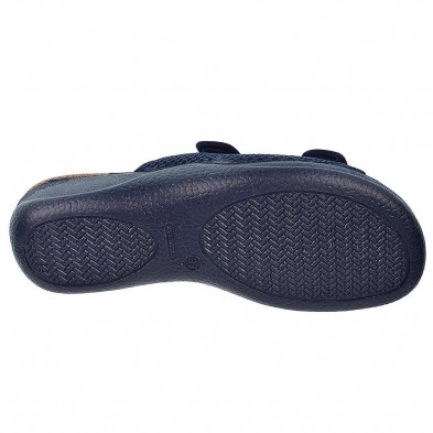 20113  Cm Confort Zapatilla Zueco textil destalonada. PARA PIES DELICADOS . Doble velcro. Plantilla acolchada. Antideslizante.