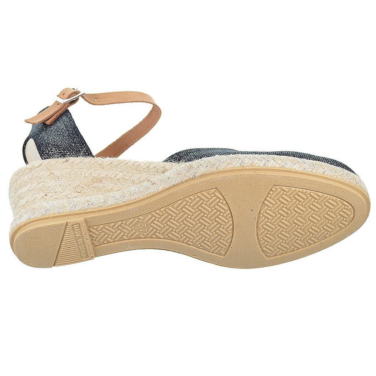 30084 Mediterranea Alpargata textil. Cierre en pulsera con hebilla. Plantilla acolchada. Piso cuña en yute antideslizante. 30084 Mediterranea Alpargata textil. Cierre en pulsera con hebilla. Plantilla acolchada. Piso cuña en yute antideslizante.