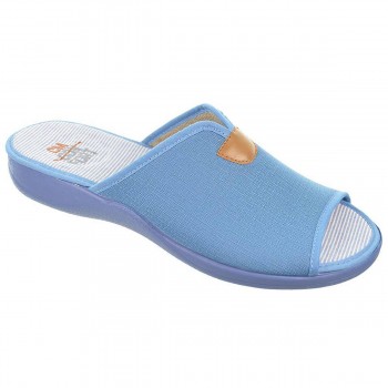 317 Cmconfort Zapatilla textil destalonada con puntera abierta, plantilla textil acolchada. Piso de goma antideslizante. 2
