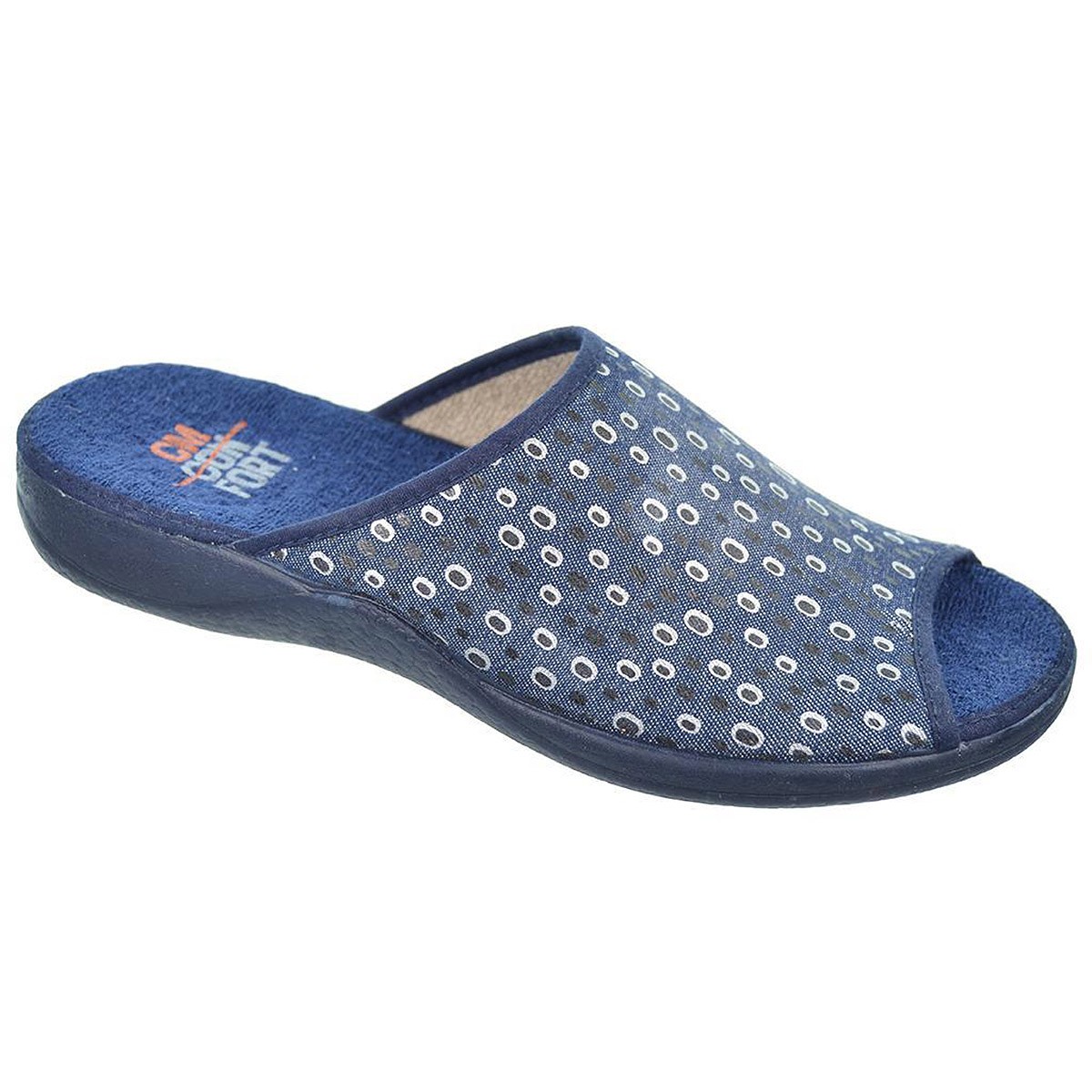 30182 Cmconfort Zapatilla textil destalonada con puntera abierta, plantilla textil acolchada. Piso de goma antideslizante. 30182 Cmconfort Zapatilla textil destalonada con puntera abierta, plantilla textil acolchada. Piso de goma antideslizante.