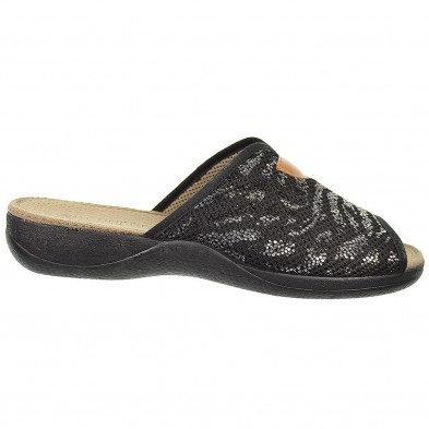 30204 Cmconfort Zapatilla textil destalonada con puntera abierta, plantilla textil acolchada. Piso de goma antideslizante.