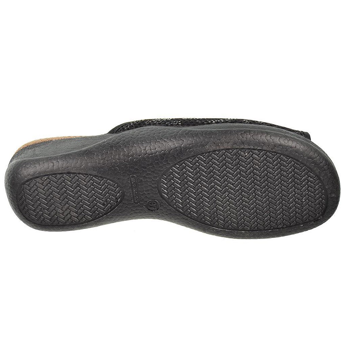 30204 Cmconfort Zapatilla textil destalonada con puntera abierta, plantilla textil acolchada. Piso de goma antideslizante.