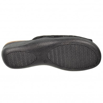 30204 Cmconfort Zapatilla textil destalonada con puntera abierta, plantilla textil acolchada. Piso de goma antideslizante.