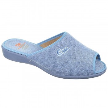 20279 Cmconfort Zapatilla textil destalonada y puntera abierta, plantilla textil acolchada. Piso con cuña de goma antideslizante 2