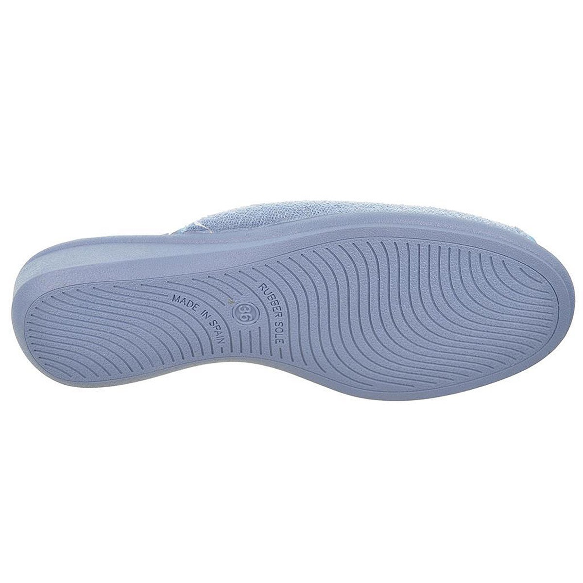 20279 Cmconfort Zapatilla textil destalonada y puntera abierta, plantilla textil acolchada. Piso con cuña de goma antideslizante