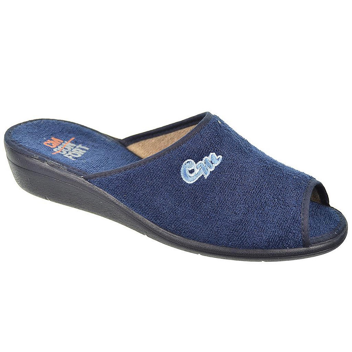 10221 Cmconfort Zapatilla textil destalonada puntera abierta, plantilla textil acolchada. Piso con cuña de goma antideslizante. 10221 Cmconfort Zapatilla textil destalonada puntera abierta, plantilla textil acolchada. Piso con cuña de goma antideslizante.