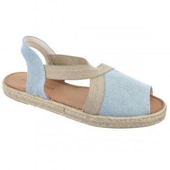 20171 Mediterranea Alpargata textil, elásticos en ambos lados y plantilla acolchada. Piso de yute y suela de goma antideslizante 2