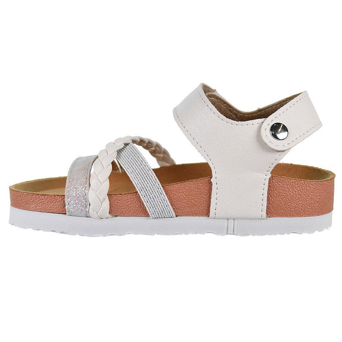 65201 Afua Gioseppo Sandalia sintético, tiras en pala y glitter, cierre en pulsera con velcro. Plantilla resistente al agua.