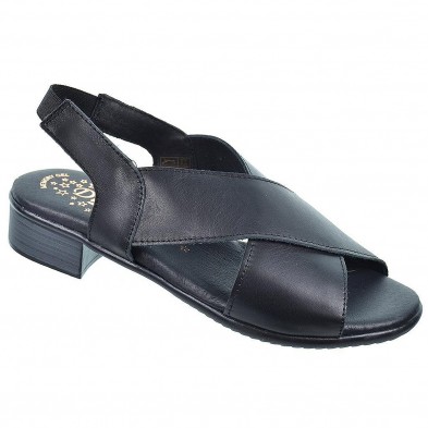 3522 Duendy Sandalia piel con plantilla acolchada en piel. Hebilla en talón. Piso goma con tacón de 3cm, Para pies delicados.