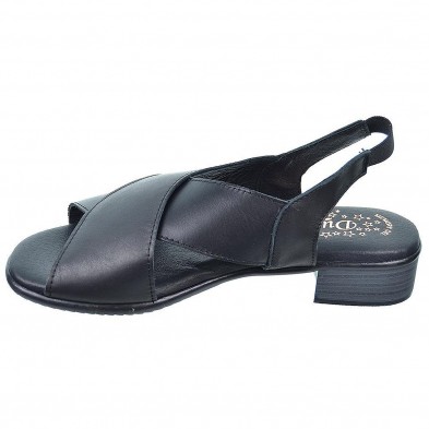 3522 Duendy Sandalia piel con plantilla acolchada en piel. Hebilla en talón. Piso goma con tacón de 3cm, Para pies delicados.