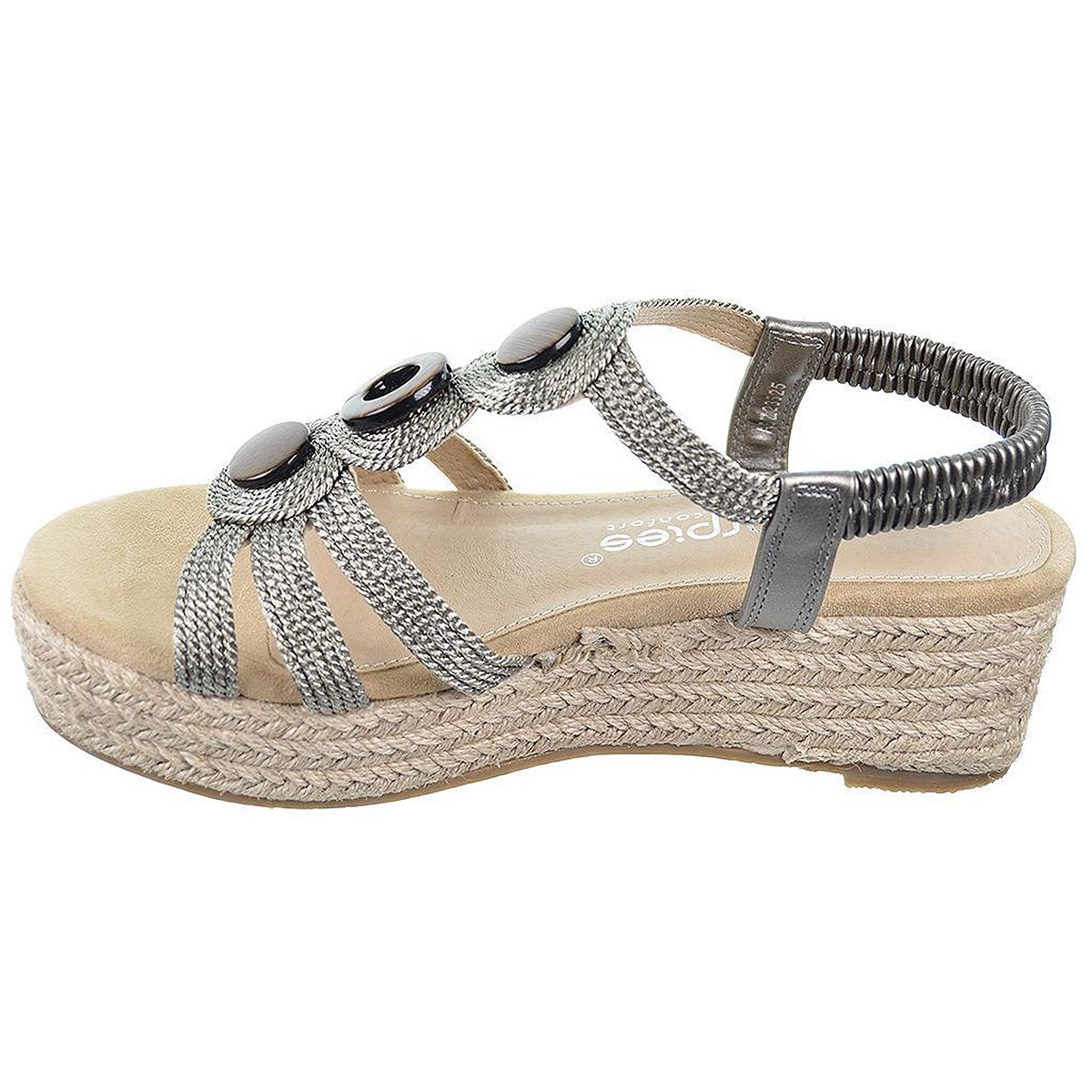 23525 Amarpies Sandalia sintética. Tiras trenzadas. Acolchada. Plataforma con cuña de 5cm forrado en rafia. Antideslizante. 23525 Amarpies Sandalia sintética. Tiras trenzadas. Acolchada. Plataforma con cuña de 5cm forrado en rafia. Antideslizante.