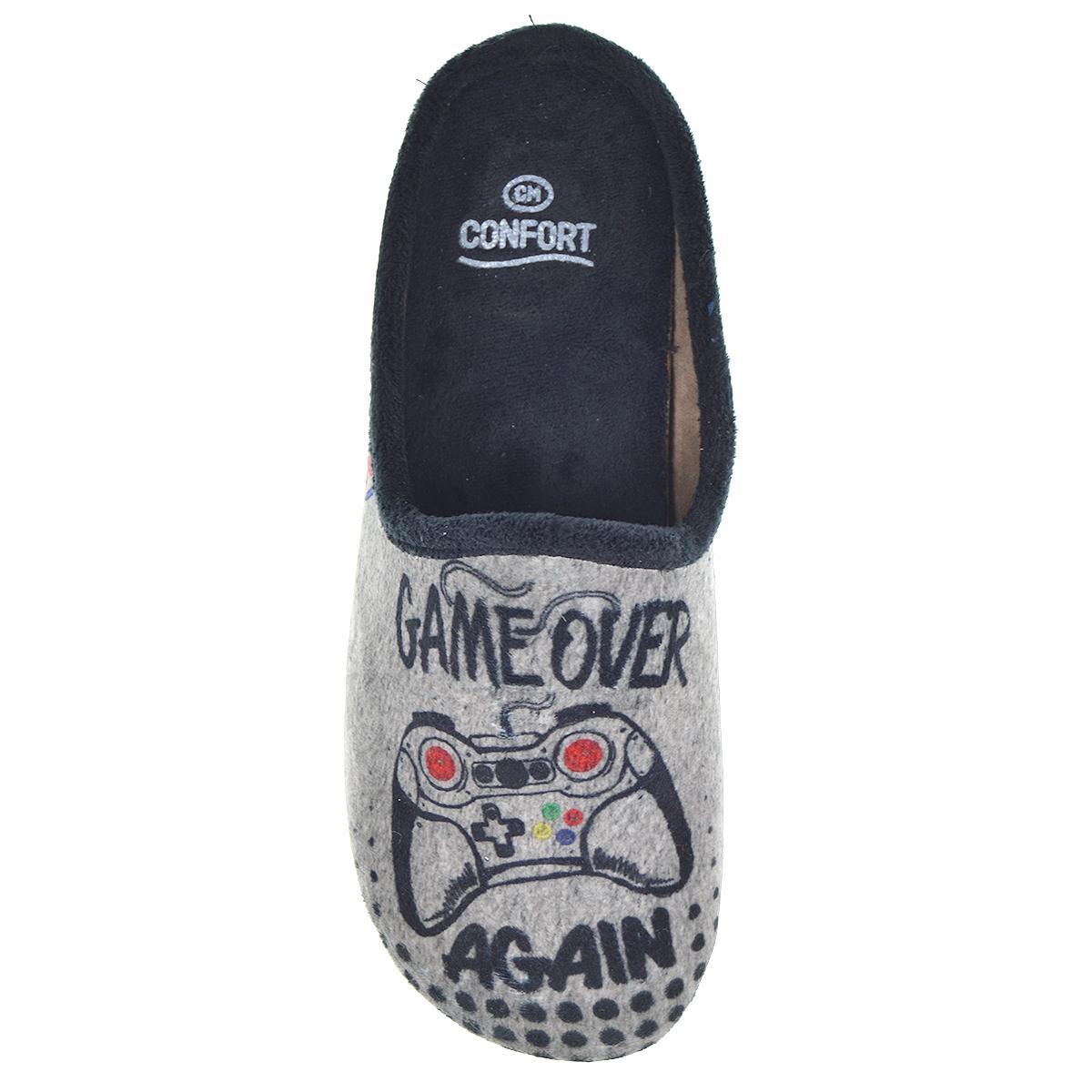 30516 Cmconfort Zapatilla de Casa destalonada en textil. suave y plantilla acolchada extraíble. antideslizante,