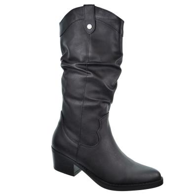 171412 Refresh Botín Cowboy en sintético vegano. Forro textil, con cremallera. Tacón ancho de 5cm de alto y suela antideslizante