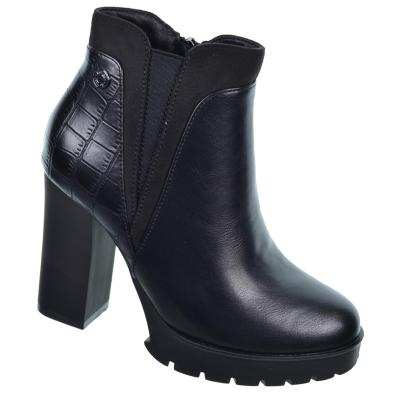 170926 Refresh Botín vegano sintético y antelina. Cremallera y elástico . Forro textil. Tacón ancho 10cm alto.  antideslizante.