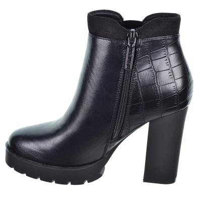 170926 Refresh Botín vegano sintético y antelina. Cremallera y elástico . Forro textil. Tacón ancho 10cm alto.  antideslizante.