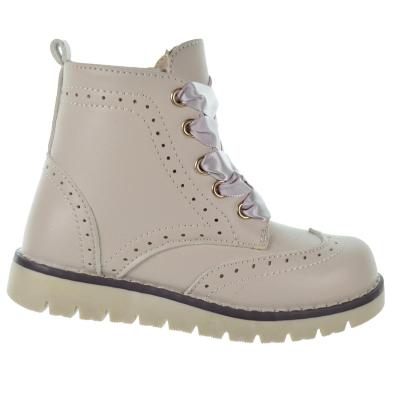 113023 Conguitos Botín sintético. Forro y plantilla textil acolchado. cremallera y cordones . Piso de goma antideslizante.