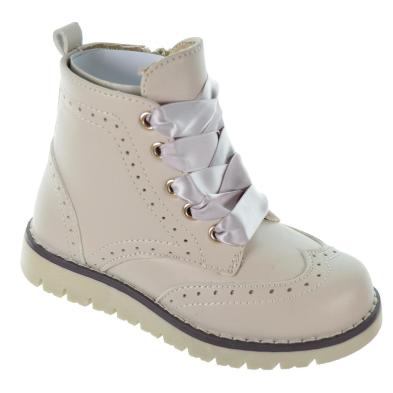 113023 Conguitos Botín sintético. Forro y plantilla textil acolchado. cremallera y cordones . Piso de goma antideslizante.