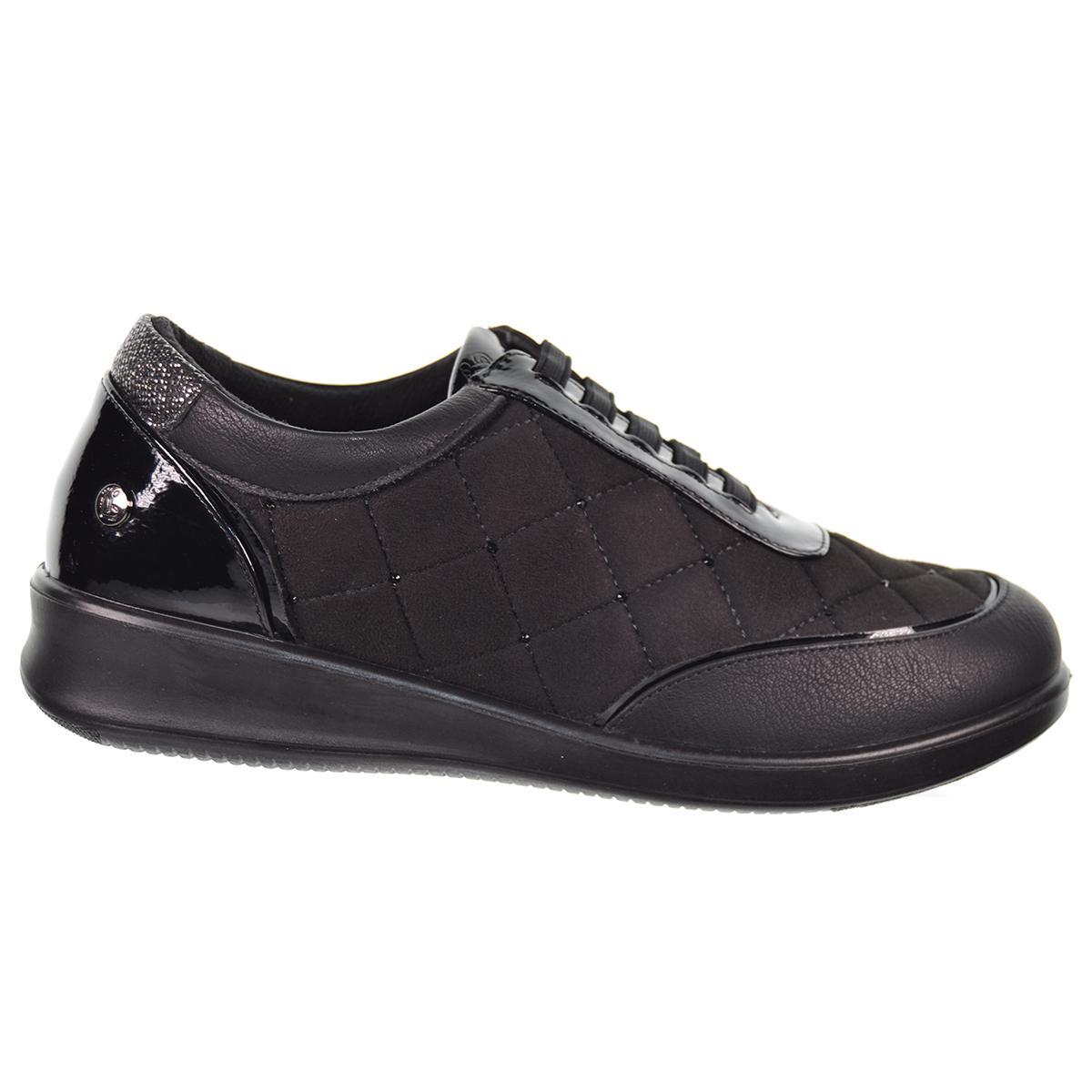 22307 Amarpies Zapato Confort en charol sintético y textil. plantilla extraíble. Cordones elásticos. Ideal para pies delicados.