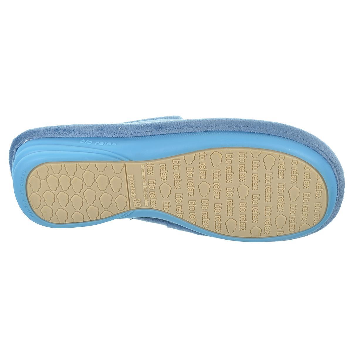 1831 Biorelax Zapatilla de Casa destalonada en textil. Transpirable. Piso de cuña en antideslizante, muy flexible pies delicados