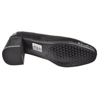 25520 Amarpies Zapato Confort estilo salón en charol y textil. Plantilla acolchada extraíble. Suela caucho con tacón ancho