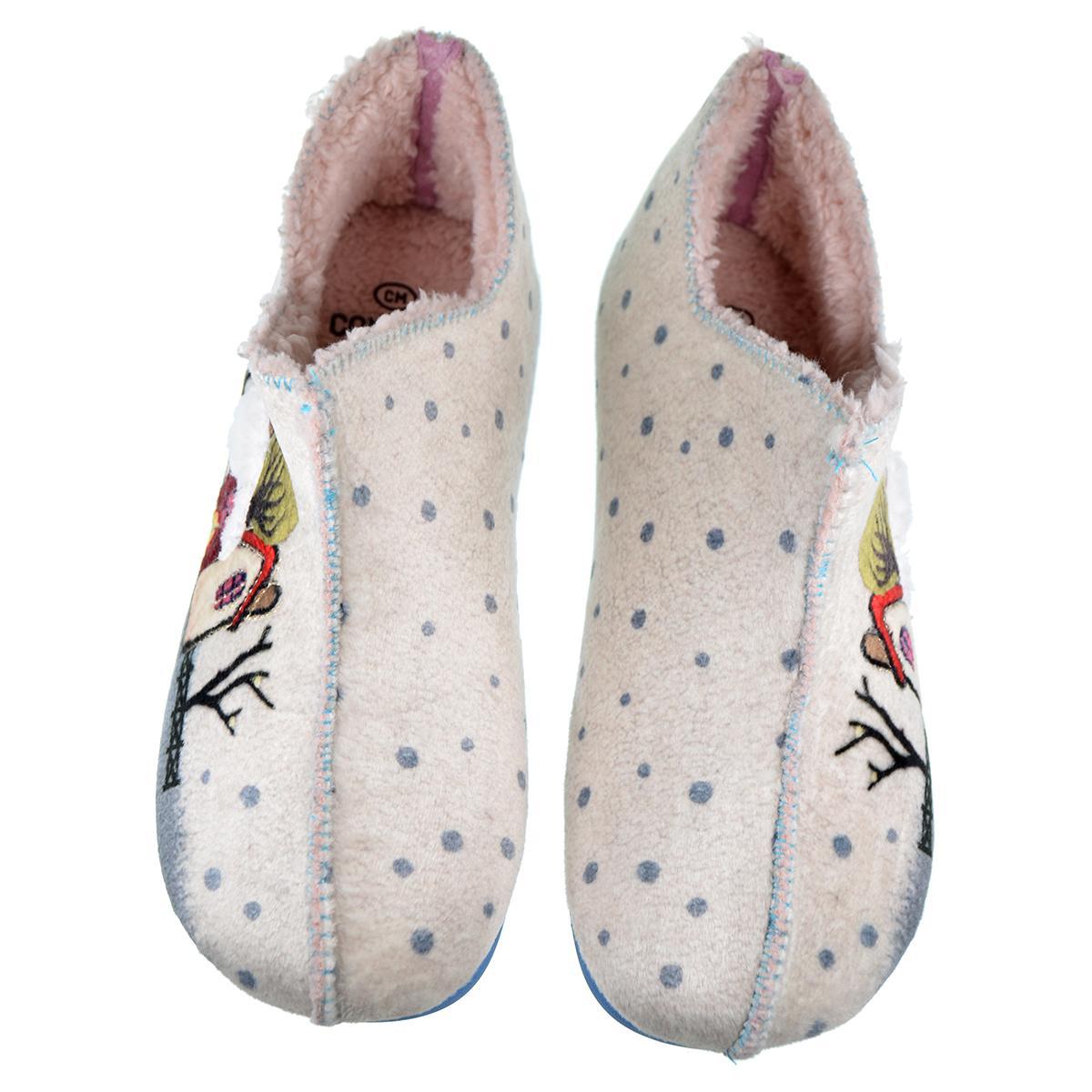 30536 Cmconfort Zapatilla de Casa en textil.  con borreguillo y plantilla extraíble acolchada confort. antideslizante