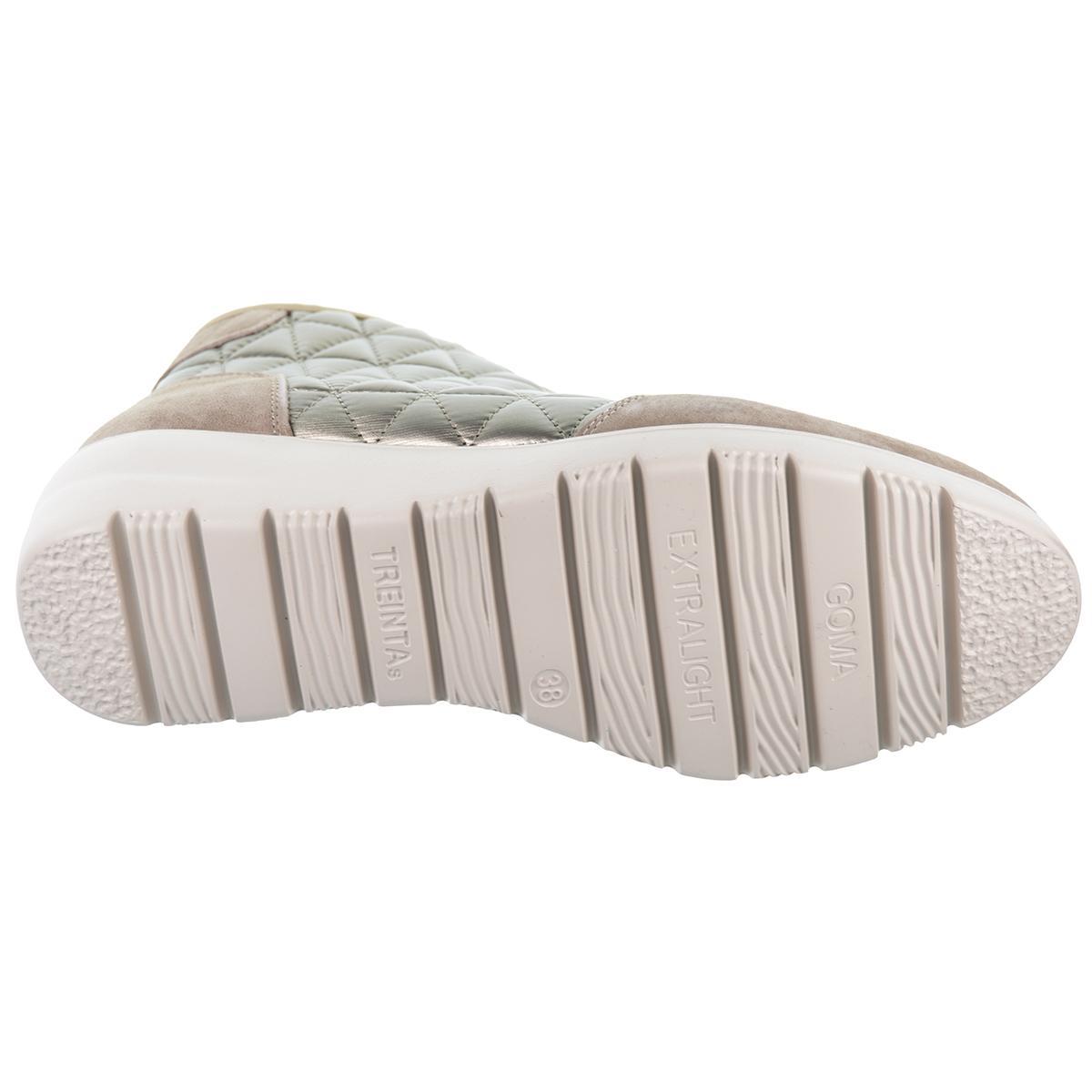 4051 Treintas 30s Botín casual piel serraje y textil acolchado. Cremallera. Plantilla extraíble . cuña antideslizante,