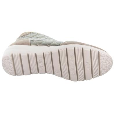 4051 Treintas 30s Botín casual piel serraje y textil acolchado. Cremallera. Plantilla extraíble . cuña antideslizante,