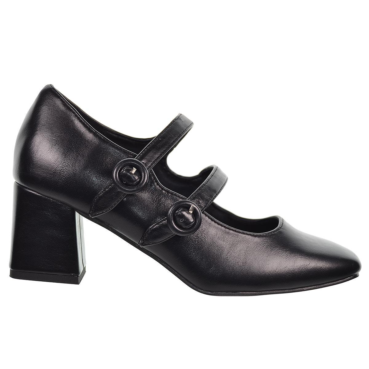 25292 D´Angela Zapato sintético. Con doble correa  y plantilla acolchada. Suela de goma con tacón ancho de 6cm de altura.