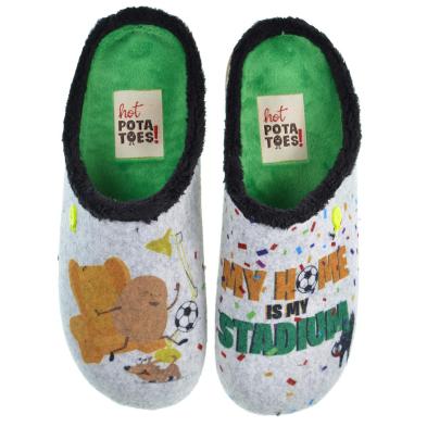 Santry Hot Potatoes Zapatilla Casa Corte estampado de fieltro y planta afelpada. Plantilla extraíble 100% reciclado. Caucho. Santry Hot Potatoes Zapatilla Casa Corte estampado de fieltro y planta afelpada. Plantilla extraíble 100% reciclado. Caucho.
